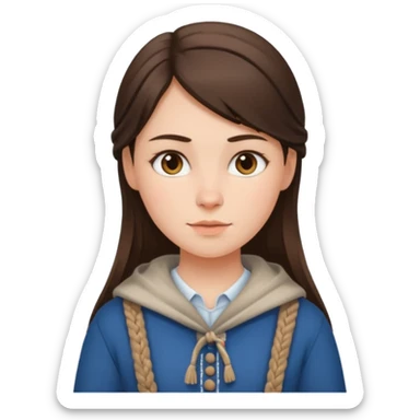 brunette scandinavian girl with scandinavian clothes sticker