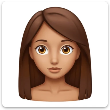 A tan girl with brown eyes and 3B Brown hair  sticker