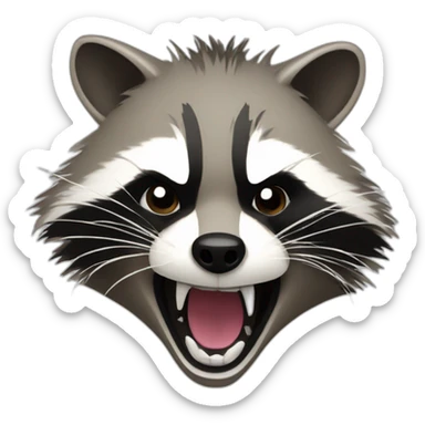 Screaming punk style raccoon sticker