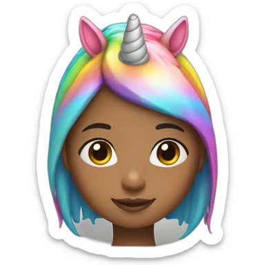 Girl-with-raibow-unicorn-hat sticker