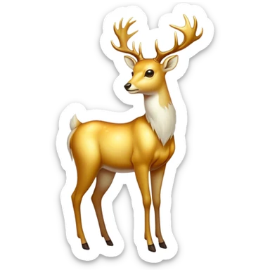 ghostly golden buck deer sticker