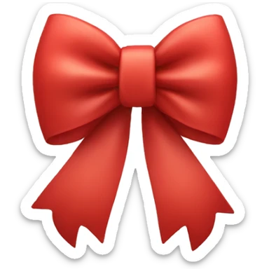 Red thin bow sticker