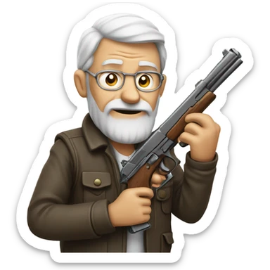 Old guy with a gun sticker