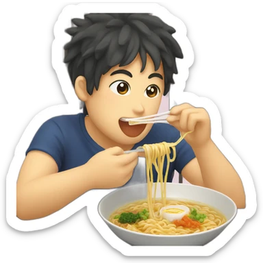 eating ramen in japan sticker