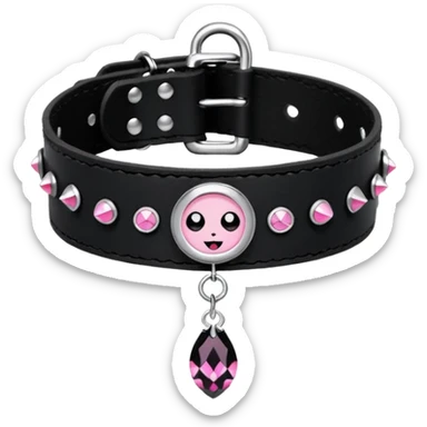BLACKPINK-inspired gothic choker , no hearts, black and pink, cute, remove background sticker