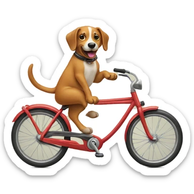 Dog riding a bike  sticker