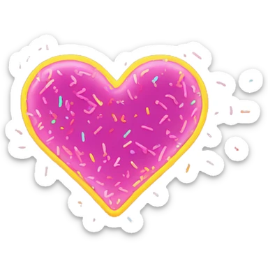 neon glow heart sketch with sprinkles sticker