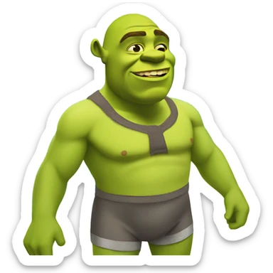 Shrek in a speedo sticker