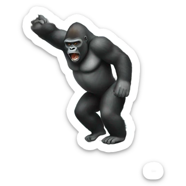 Gorilla destroying a bridge sticker