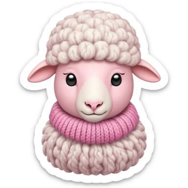 Sheep knitting a hat sticker