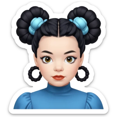Bjork debut space buns hair 90s sticker