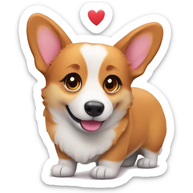 A corgi in love sticker