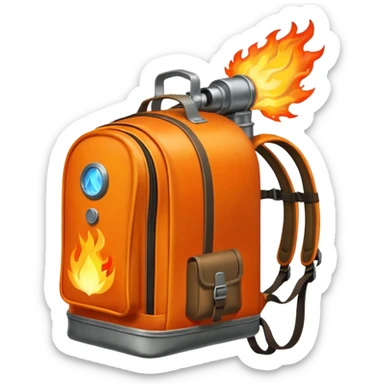 flame thrower with backpack sticker