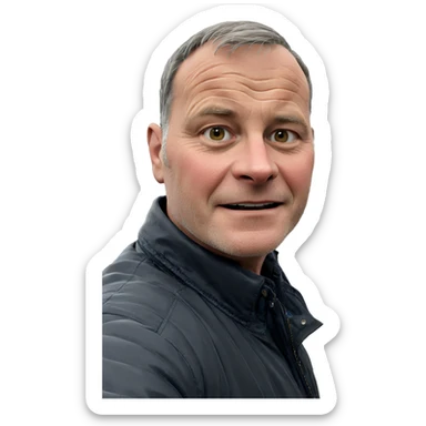 old man enjoying outdoor view sticker