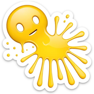 paint splatter, spilled paint, yellow color. sticker