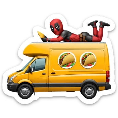 Deadpool’s taco Extended length body Sprinter 4500 van high roof delivery truck   sticker