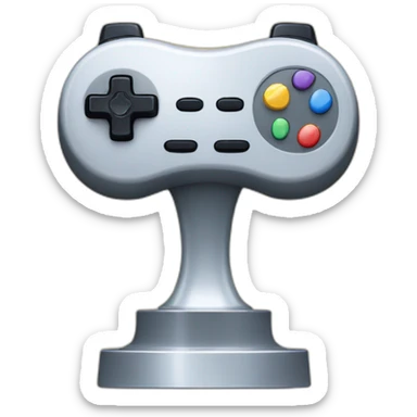 A trophy with a video game controller inside sticker