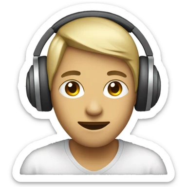 Listening to music on headphones sticker