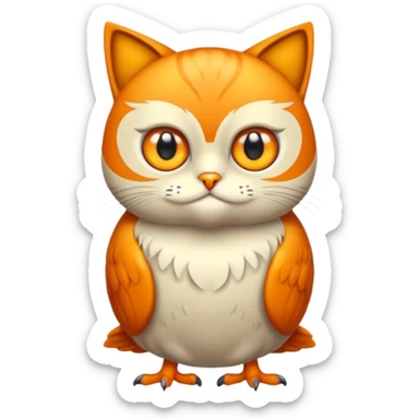 Hazme un gato con cuerpo de búho sticker