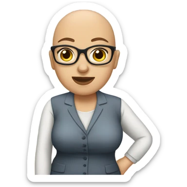 Teacher with bald head and plus size  sticker