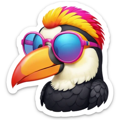 toucan wearing sunglasses sticker