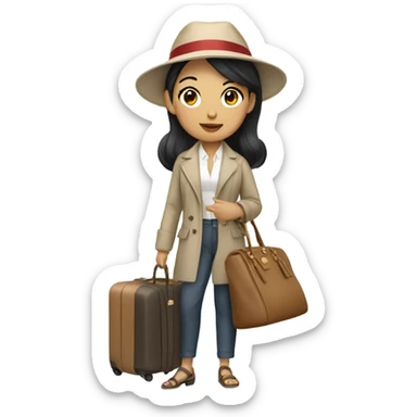 Asian fashionista loves to travel to Italy sticker