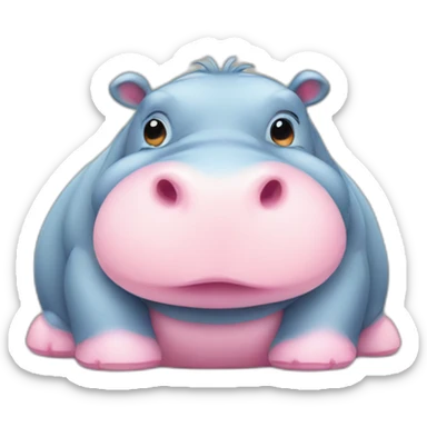 Cute little chubby Hippopotamus sticker