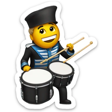 marching band man playing drums  sticker