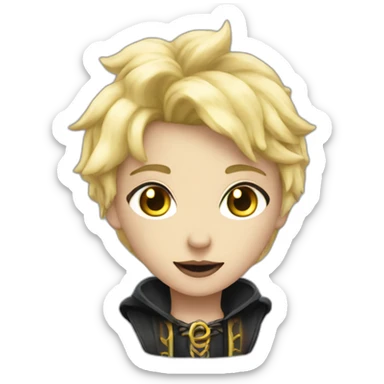 blond femboy gothic sorcerer sticker