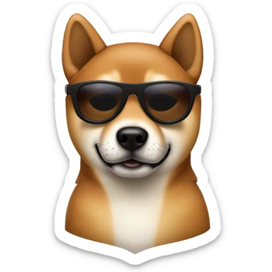 Brown Shiba Inu whit black sunglasses  sticker