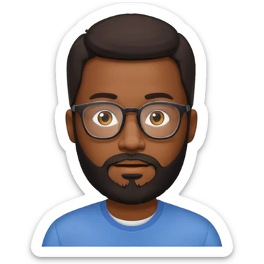 black bearded man with eyeglass sticker