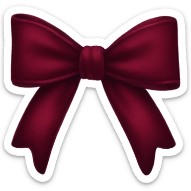 Dark red velvet aesthetic bow sticker