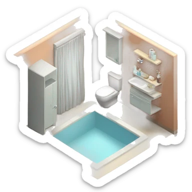 bathroom in the apartment isometric sticker