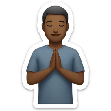 Man praying with joined hands sticker