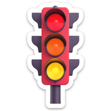 red traffic light, cartoonish proportions sticker