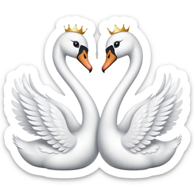 Two swan in love gracefully sticker