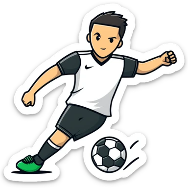soccer player kicking ball sticker