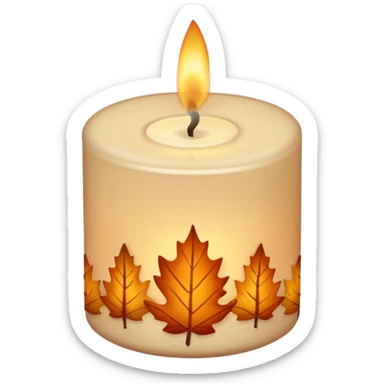 cozy autumn candle, beige colours sticker