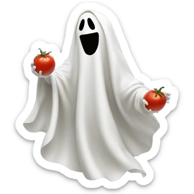 Ghost throwing tomatoes  sticker