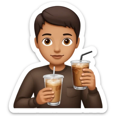 Shorts glass of iced coffee without cream sticker