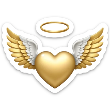 Heart with angel wings and halo sticker