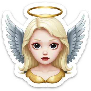 glitter fallen angel evil sticker