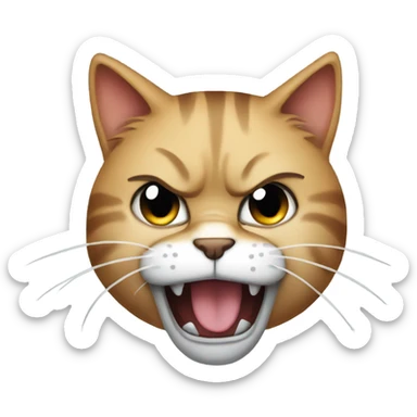 Angry cat saying right meow sticker