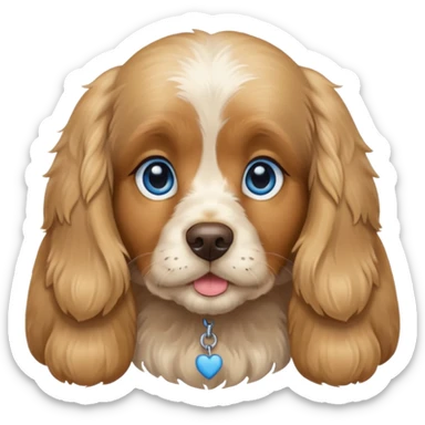 Blonde cocker spaniel with blue eyes sticker