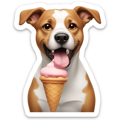 Dog with a ice cream sticker