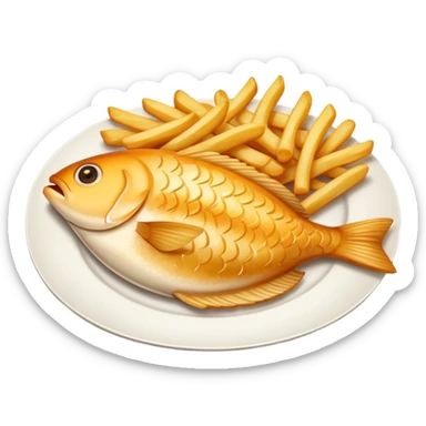Fries fish sticker
