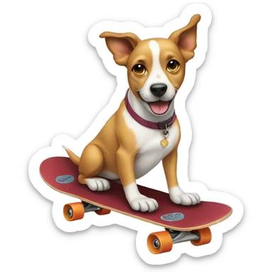 Dog on a skateboard  sticker