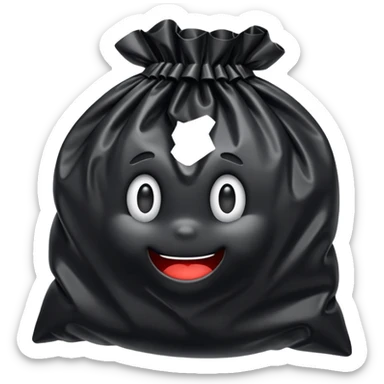 Bag Plastic black sticker