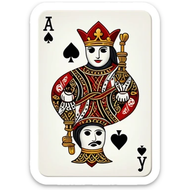 Jack of Spades playing card in color It has image of Jack and a J in the top left and bottom right corner sticker