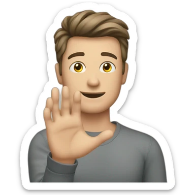 man with home wallpaper on his hand sticker